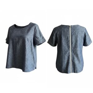 One Love Clothing Los Angeles Blue Chambray Cotton Top Size Large